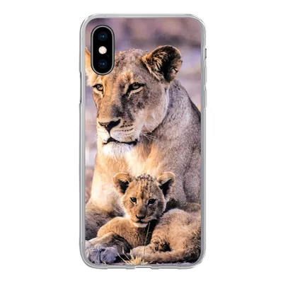 Produktbild von MuchoWow® Handyhülle Schutzhülle Hülle für iPhone X Löwin - Löwe - Junges Silikon Softcase Handy Hülle - Handyhülle