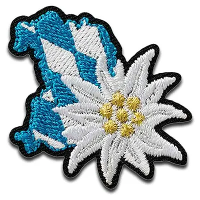 Obrázek produktu pro Edelweiss with diamonds - nášivka, nažehlovací nášivka, nášivka, nášivky, k nažehlení, velikost: 3,6 x 3,5 cm