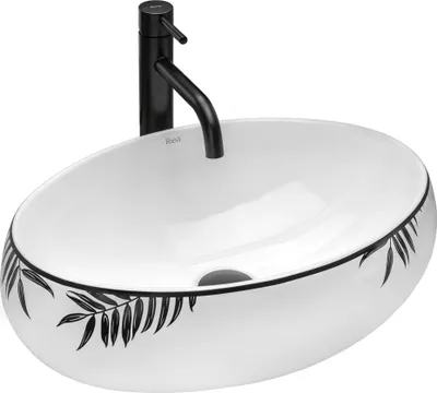 Produktbild von Rea Aufsatzwaschbecken Shila Oval White Black