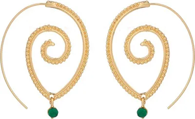 Produktbild von Einzigartige, spiralförmig, hohle Wassertropfen-Ohrringe für Damen, Ohrhaken-Schmuck-Golden