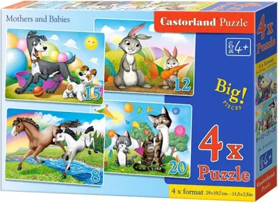 Immagine prodotto di Puzzle 4 in 1 (8+12+15+20 pezzi) Mamme e Piccoli 41053