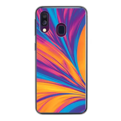 Produktbild von MuchoWow® Handyhülle Schutzhülle Hülle für Samsung Galaxy A40 Federn - Regenbogen - Neon - Abstrakt Silikon Softcase Handy Hülle - Handy-Tasche