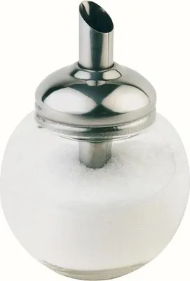 Produktbild von APS 40490 Zuckerdosierer, Ø 8,5 cm, Höhe 12 cm, 150 ml, Behälter aus Glas, Schraubdeckel aus Edelstahl