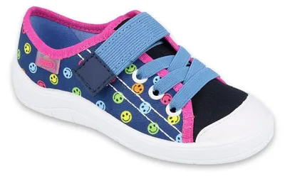 Produktbild von BEFADO Mädchen Sneakers Klettverschluss Smiley Blau 36