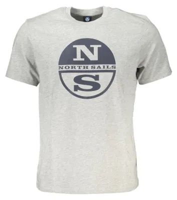 Produktbild von Graues Herren Kurzarm-T-Shirt mit Rundhals und Logo-Druck
