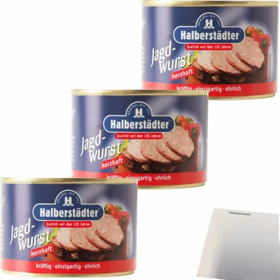 Produktbild von Halberstädter Jagdwurst 3er Pack (3x160g Dose) + usy Block