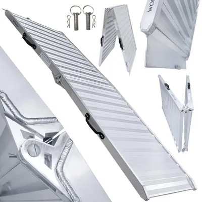 Produktbild von Laderampe Rampe WORHAN Aluminium Klappbare Eventrampe Schwerlastrampe Motorrad Breitrampe Verladerampe Rollstuhlrampe 245cm (400kg) HR245