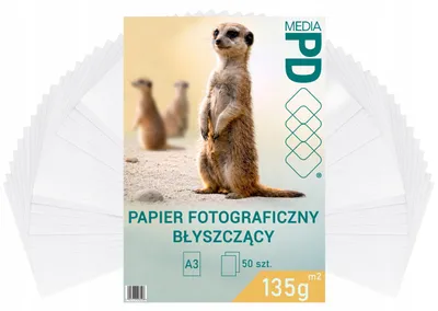 Produktbild von PD Media Fotopapier Glänzend A3 135g/m² 50 Blatt Inkjet Druckerpapier Hochglanz Poster Papier 297x420