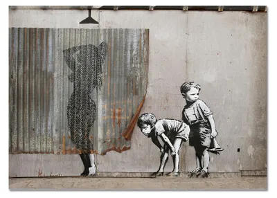 Produktbild von Giallobus - Frauendusche - Banksy - 140L x 100B cm - Bild - Acrylglas