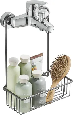Imagen del producto de Estante para ducha de acero inoxidable, de 25 x 13 x 35 cm, ideal para colocar en la ducha, con espacio para guardar champú