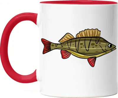 Produktbild von Fisch Tasse Rot Angeln Fische Angelzubehör Geschenkidee Karpfen Dorsch Hecht Forelle