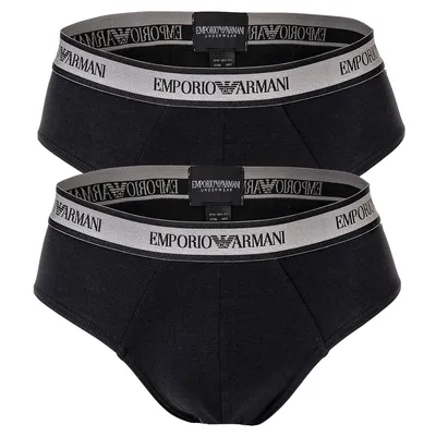 Obrázok produktu pre EMPORIO ARMANI Pánske nohavičky, 2-pack - nohavičky, spodná bielizeň, elastická bavlna čierna M