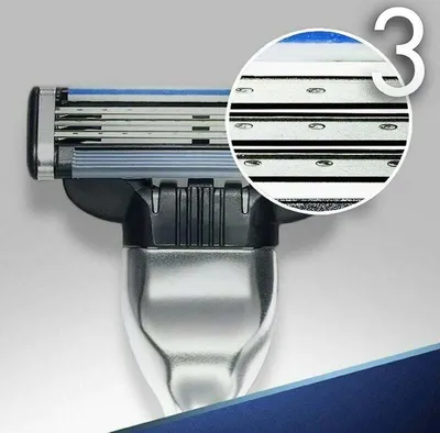 Produktbild von 16 Rasierklingen-Nachfüllpackungen für Mach 3, manuelle Turbo-Rasierklingen für Herren, 3-lagige Nachfüllpackungen für Gillette, Klingen für Haarentfernungsgeräte für Männer, für empfindliche Haut