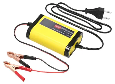 Image de Chargeur pour voiture et moto 12 V 2 A, entièrement automatique, 3 phases, batteries au plomb-acide, AGM et GEL, avec écran LCD intelligent
