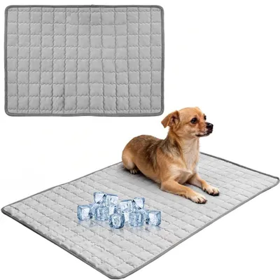 Produktbild von Kühlmatte für Hunde, selbstkühlende Hundematte, Kühlmatte für Haustiere, Kühldecke für Katzen, Sommerkühlkissen, Hundematte, waschbar, tragbare Kühlmatte für Zuhause, Unterwegs, Auto, Outdoor, 70 x 50 cm