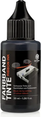 Produktbild von Farbbandtinte, Farbbandfarbe zum Nachfüllen von Farbbändern, schwarz