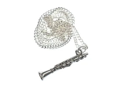 Produktbild von Miniblings Klarinetten Halskette 45cm Orchester Musik Klarinettist Silber klein