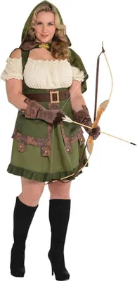 Robin Hood Kostüm Jägerin des Waldes für Damen Gr. 32-50 Kleid grün Paarkostüm Mittelalter Fasching Karneval Mottoparty