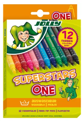 Produktbild von Jolly Superstar One Filzstifte - Fastermaler 12er Set - verschiedene Farben - 4445-0029