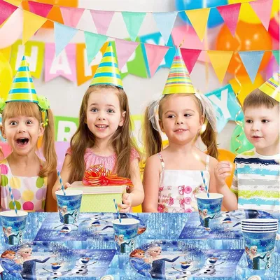 Produktbild von 30 Personen Eisprinzessin Party Deko Set Geburtstag Partygeschirr Servietten