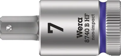 Produktbild von Wera 05003037001, Buchse, 3/8", Metrisch, 1 Kopf/Köpfe, 7 mm, Chrom-Vanadium-Stahl