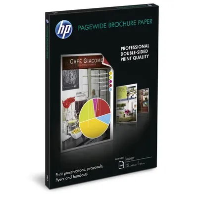 Produktbild von HP PageWide Glossy Brochure, Universal, A3 (297x420 mm), Glanz, 100 Blätter, 160 g/m², Weiß