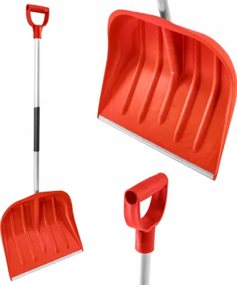 Zdjęcie produktu dla Łopata Szufla Do Śniegu Aluminiowy Prosty Trzonek 135cm Aluminium CZERWONA