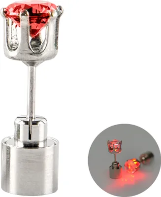 Produktbild von 1 Stück Ohrstecker, blinkend, auffällig, hohe Transparenz, handgefertigt, Kunstkristall, dekorieren, tragbare LED-Ohrstecker für Damen, Damen-Accessoires-Rot