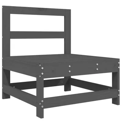 Zdjęcie produktu dla Ogrodowa sofa środkowa, szara, lite drewno sosnowe