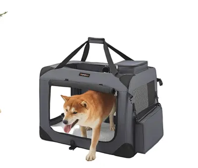 Produktbild von Hundetransportbox - Tragetasche - 600D Oxford - Stahlrahmen - bequem - 70 x 52 x 52 cm