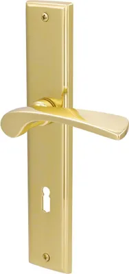 Produktbild von Alpertec BB-Langschildgarnitur Nelson Messing gold eckig