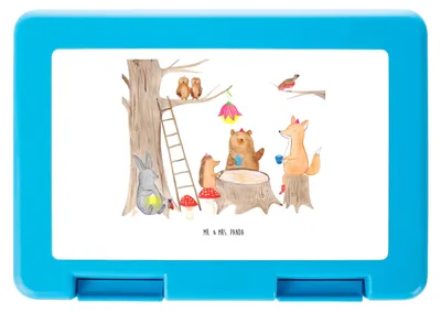 Produktbild von Mr. & Mrs. Panda Snackbox Waldtiere Picknick - Weiß - Geschenk, Igel, Bentobox, Bento Box, Eichhörnchen, Lunchbox, Wald, Fuchs, Lustige Sprüche, Vorratsbehälter