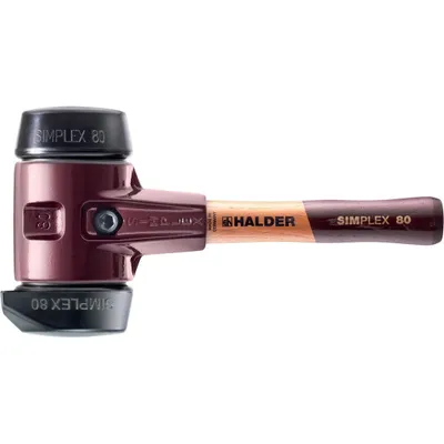 Produktbild von HALDER SIMPLEX Schonhammer Ø 80 mm Gummi mit Standfuß und extra kurzem Stiel Termpergussgehäuse