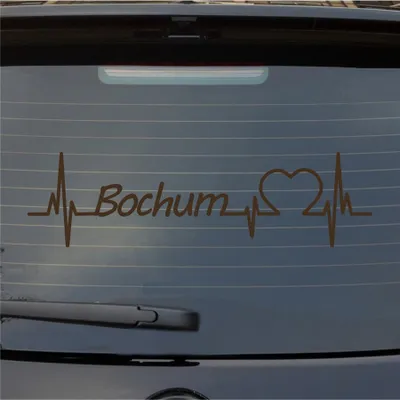 Produktbild von Heckscheibenaufkleber Bochum Herz Puls Stadt Liebe 55x15 cm Braun Auto Aufkleber Sticker
