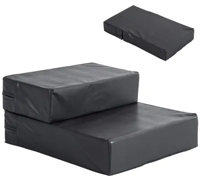 Productafbeelding van Opvouwbare hondentrap, kattentrap, instaphulp, 2 treden, 20 cm, zwart, voor bed, bank, auto, kleine honden