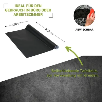 Produktbild von Tafelfolie schwarz - 67,5x150cm