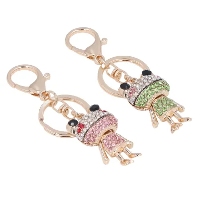 Image de Porte-clés grenouille, porte-clés sac à dos, porte-clés, porte-clés strass, porte-clés kawaii, porte-clés