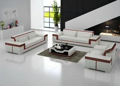 Produktbild von Sofagarnitur 3+1+1 Sitzer Set Design Sofas Polster Couchen Leder Relax Moderne