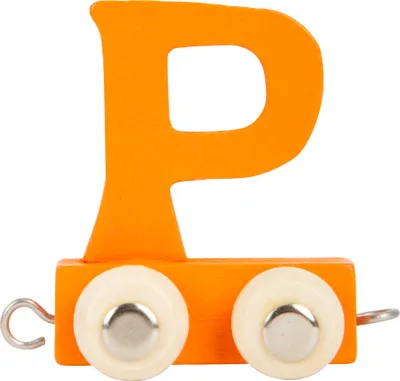 Image de Small Foot Design 10366 'Train de lettres multicolores' en bois lettre P, orange (1 pièce)