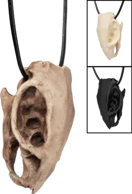 Produktbild von Rattenschädel Anhänger mit Lederband (7cm) Farbe: schwarz