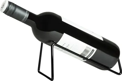Produktbild von QUVIO Weinregal - Weinregal Metall - Weinregal stehend - Weinregal liegend - Weinregale - 1 Flasche - Edelstahl - Schwarz