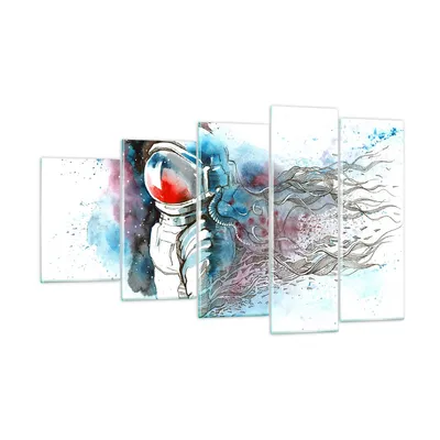 Produktbild von Bilder auf glas - Astronaut Universum Astronomie Entdecker - 100x60cm - Glasbilder - Wandbilder - Kunstdruck - Wanddekoration aus Glas - Glas Bilder - Wandbild auf Glas - GEG100x60-2993