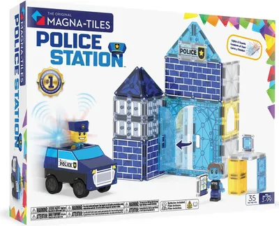 Produktbild von Magnet-Baukasten, Motiv Polizeistation, 35-teilig