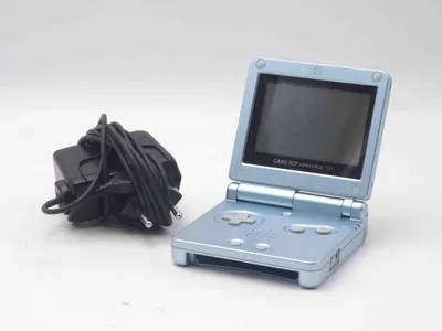 Image de Console de jeu portable Nintendo Game Boy Advance SP, couleur bleu arctique, en parfait état d'origine (boîte d'origine)