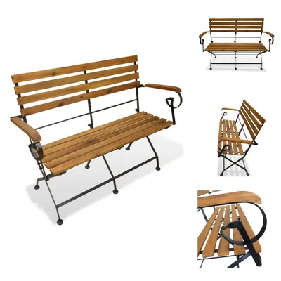 Immagine prodotto di vidaXL Panchina da giardino pieghevole 112 cm in legno massiccio di acacia - Panchine da giardino