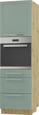 Produktbild von Backofenschrank Kvantum Q-D14/RU/3A Vollauszug 60cm Korpus- & Frontfarbe wählbar,mint matt,eiche artisan