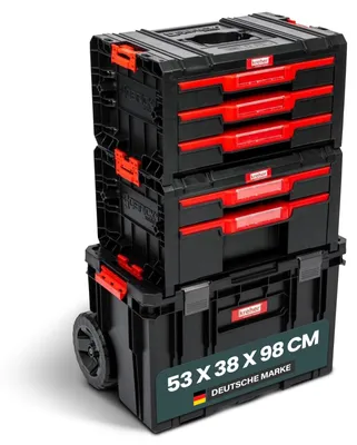 Produktbild von Werkstattwagen Werkzeugwagen Werkzeugtrolley - Modular - 53 x 38 x 98 cm - Mit Schubladen-Werkzeugkästen