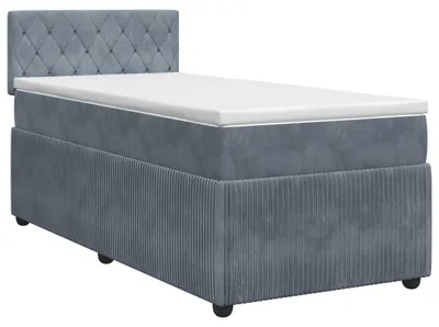 Obrázek produktu pro Skříňová postel s matrací tmavě šedá 90 x 190 cm sametová