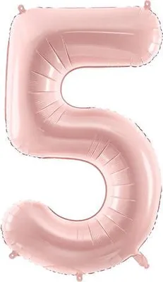 Zdjęcie produktu dla Balon foliowy Cyfra ''5'', 72cm, jasny różowy