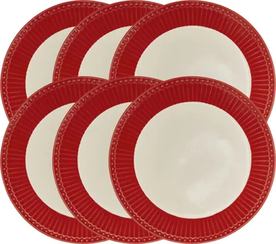 Produktbild von Greengate Alice Frühstücksteller red 23 cm Set6